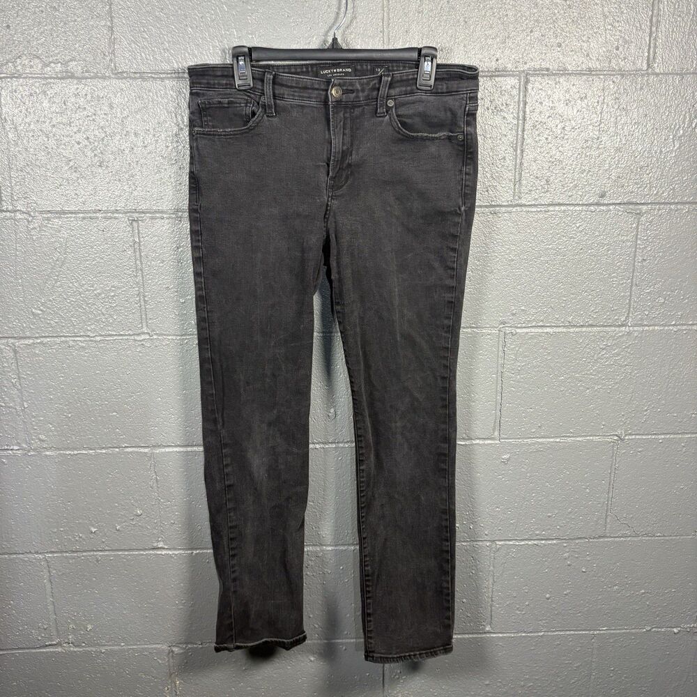 Lucky Brand Sweet Straight Jeans Women's 12/31 Black Mid Rise Stretch Denim